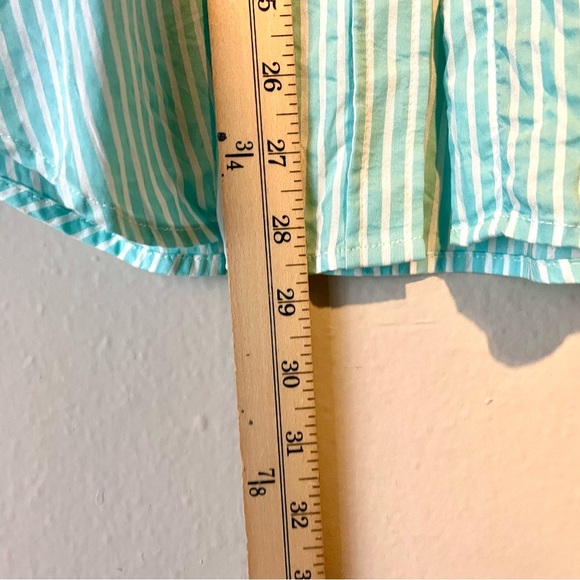 J.MCLAUGHLIN DENVER SILK-BLEND BLOUSE SIZE L GREEN WHITE EUC - Picture 10 of 10